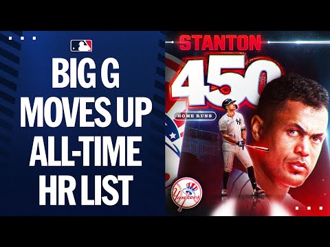 Giancarlo Stanton CRUSHES his 450th career HR, plates Bellinger and Judge!! (Full at-bats)