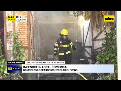 Incendio en local comercial de Asunción