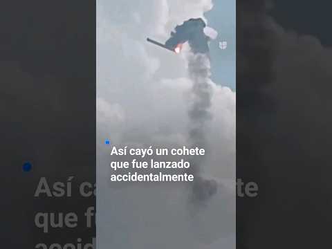 Captan la caída de un cohete que fue lanzado accidente
