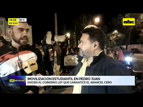 Arancel Cero: estudiantes de Pedro Juan Caballero marchan para exigir que se aseguren los fondos