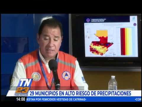 Conred señala que 29 municipios están en alto riesgo por las precipitaciones