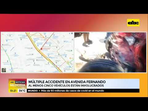 Múltiple accidente de tránsito sobre la avenida Fernando de la Mora