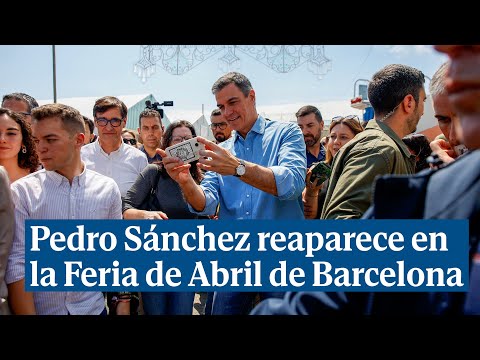 Pedro Sánchez reaparece por sorpresa en la Feria de Abril de Barcelona con Salvador Illa