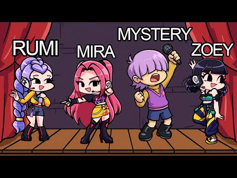 RUMI vs MIRA vs MYSTERY vs ZOEY k-pop demon hunters| FNF Character Test | Gameplay VS Playground