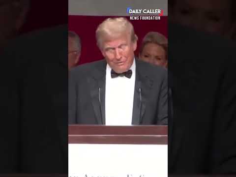 During his speech at the Al Smith dinner, Trump teases that jokes will be “fact checked”