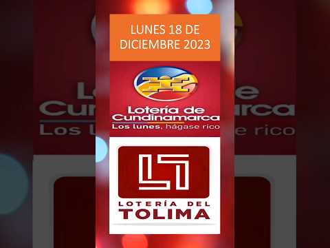 RESULTADOS DE LA LOTERIA de CUNDINAMARCA y TOLIMA //Lunes 18 de Diciembre de 2023