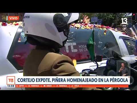Cortejo fúnebre de exPresidente Piñera homenajeado en la Pérgola de las Flores de Santiago