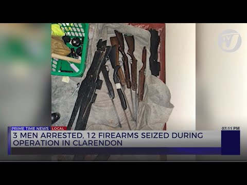 3 Men Arrested, 12 Firearms Seized During Operation in Clarendon | TVJ News