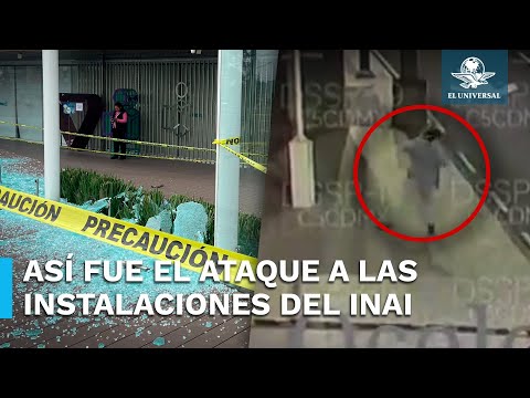 Captan a sujeto atacando instalaciones del INAI en CDMX; autoridades ya lo buscan