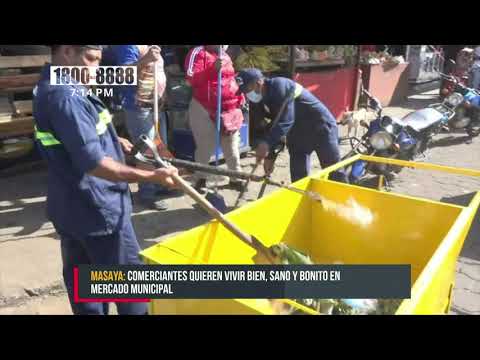Comerciantes se unen en jornada de limpieza en Masaya - Nicaragua