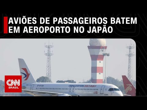 Aviões de passageiros batem em aeroporto no Japão | LIVE CNN