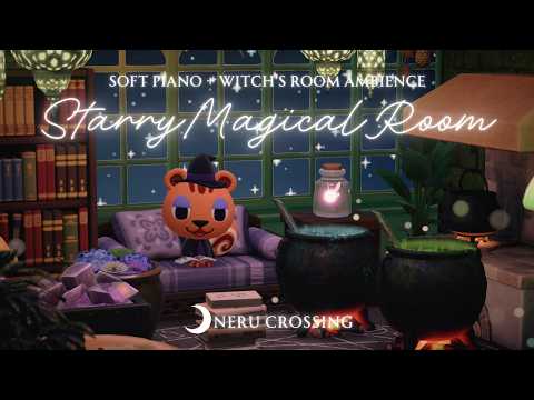 【あつ森BGM】秘密の魔法部屋で夜を過ごす|リラックスピアノ&環境音|3時間|作業用BGM|途中広告なし【ACNH】