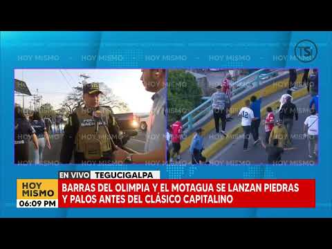 Enfrentamiento entre barras previo al clásico Motagua vs. Olimpia en Tegucigalpa