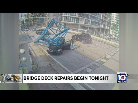 Bridge deck repairs begin Friday night following crane collapse