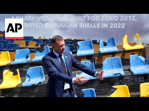 Ukrainian soccer federation unveils installation as Ukraine competes in Euro 2024