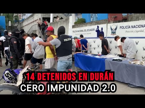 Policía Nacional captura a 14 delincuentes en Durán tras operativo Cero Impunidad 2.0