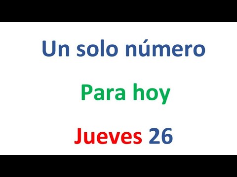 Un solo número para hoy Jueves 26 de septiembre, El campeón de los números