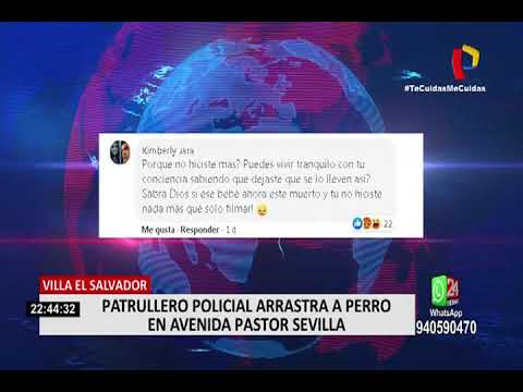 VES: Patrullero policial arrastra a perro en avenida Pastor Sevilla