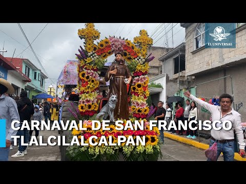 Realizan carnaval de San Francisco Tlalcilalcalpan en honor a San Francisco de Asís