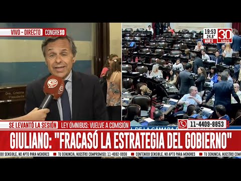Giuliano sobre la vuelta a comisión de la Ley Ómnibus: Colapsó todo por las privatizaciones