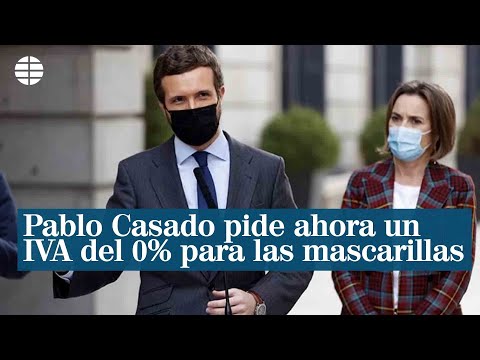 Pablo Casado pide ahora un IVA del 0% para las mascarillas