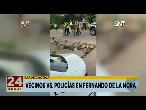 Vecinos vs policías en Fernando de la Mora