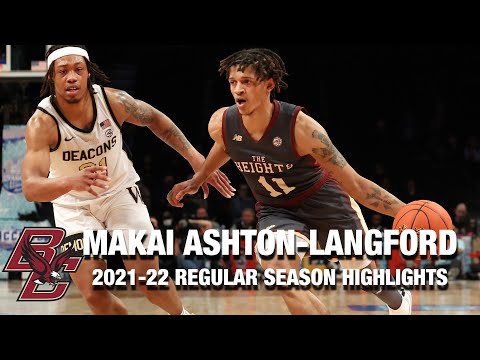 Acc Football Basketball 🏀 Makai Ashton-Langford Regular Season Highlights | Boston College G