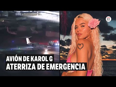 El avión privado de Karol G tuvo que aterrizar de emergencia en Los Ángeles | El Espectador