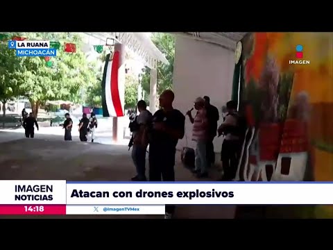 Cae dron con explosivos en pleno discurso del hermano de Hipólito Mora en Michoacán | Crystal