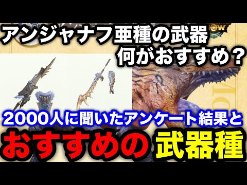 【モンハンnow】アンジャナフ亜種の武器種はこれがおすすめ！2000人に聞いた結果とさーどらの考えを解説！【モンスターハンターNow/モンハンNOW/モンハンなう/モンハンナウ】
