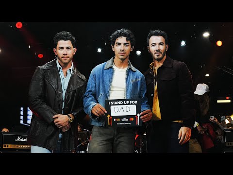 Jonas Brothers perform during MasterCard Stand Up To Cancer during Game 2 of the 2025 World Series
