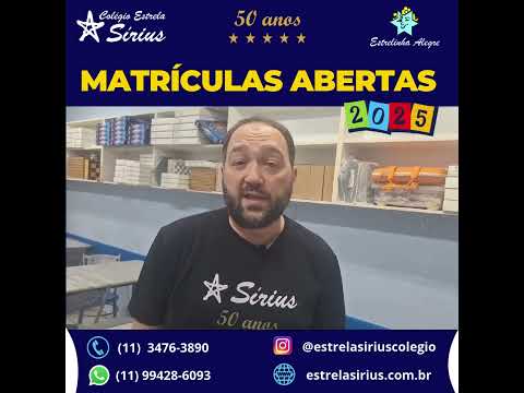 Matrculas Abertar 2025 - Prof. Alexandre - Colgio Estrela Sirus. So Paulo, SP