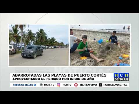Abarrotadas las playas de Puerto Cortés