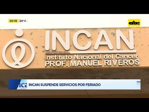 INCAN suspende servicios por feriado
