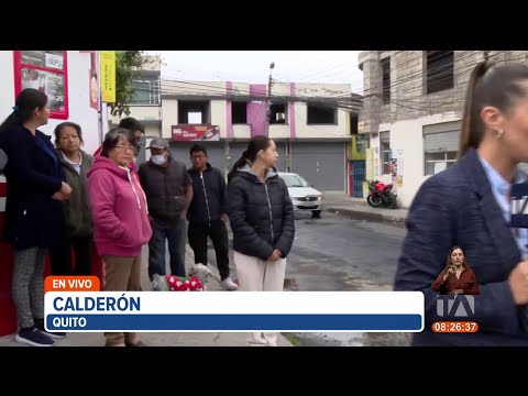 Tras trabajos de la Epmmop vecinos de San José de Calderón denuncian una fuga de agua