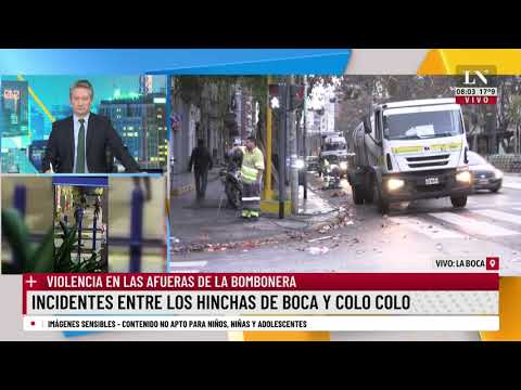Incidentes entre los hinchas de Boca y Colo Colo