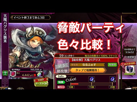 【チェンクロ】脅敵パーティ色々比較！