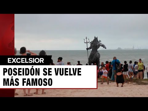 Poseidón se vuelve más famoso tras paso de Beryl; más turistas van a tomarse fotos