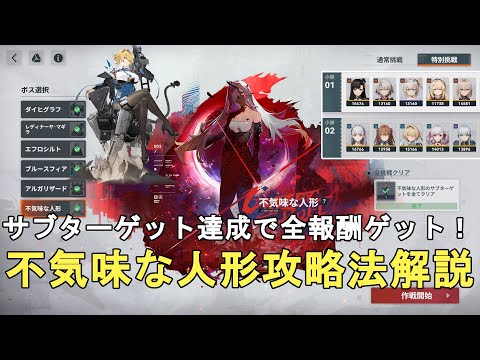 【ドルフロ2】大型目標挑戦 特別挑戦 不気味な人形攻略法解説！サブターゲット全クリで報酬全取り！GIRLS' FRONTLINE 2 EXILIUM 【ドールズフロントライン2/少女前線2 诡异人形】