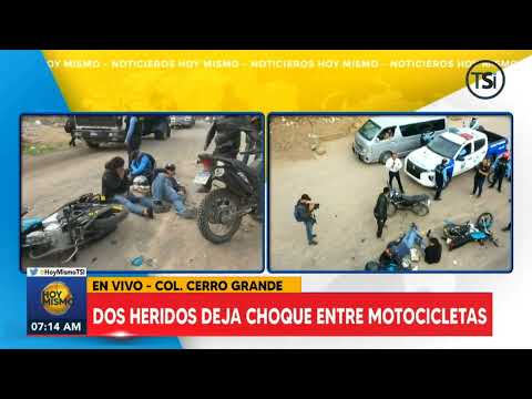 Accidente entre dos motocicletas deja tres personas heridas en colonia Cerro Grande