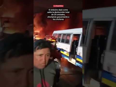 INCENDIO en Independencia arrasa vehículos de TRANSPORTE PÚBLICO #shorts #lr