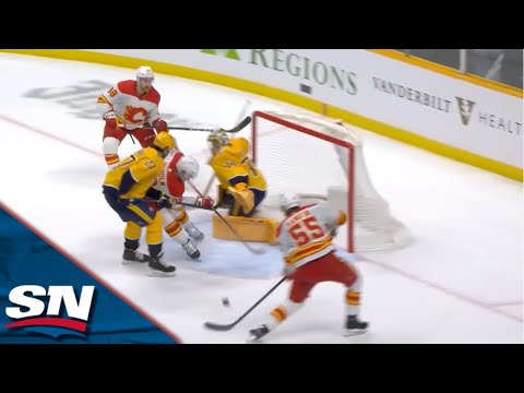 Flames Noah Hanifin Rips One-Timer to Beat Second Period Buzzer