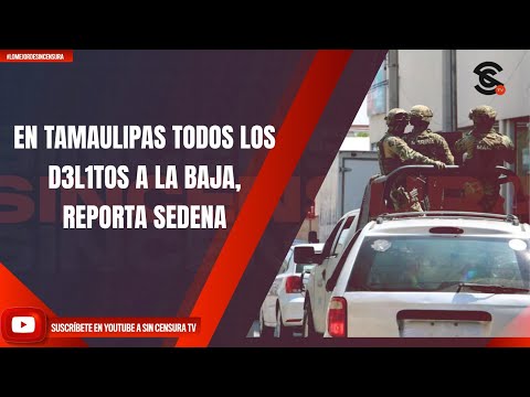 EN TAMAULIPAS TODOS LOS D3L1TOS A LA BAJA, REPORTA SEDENA