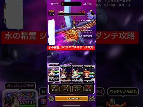 水の精霊 ジバリアプチマダンテ 3ターン攻略 【ドラクエウォーク】 まぼろしメガモン