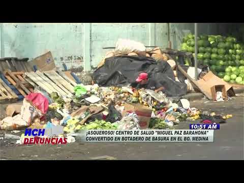 ¡Asqueroso! Centro de Salud Miguel Paz Barahona convertido en botadero de basura
