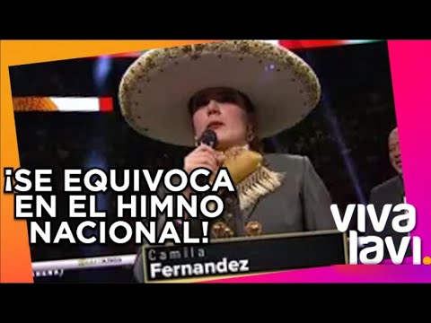 Camila Fernández se equivoca al cantar el Himno Nacional Mexicano | Vivalavi MX