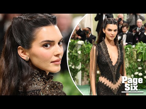 Kendall Jenner gets cheeky on the 2024 Met Gala red carpet in vintage cutout black gown
