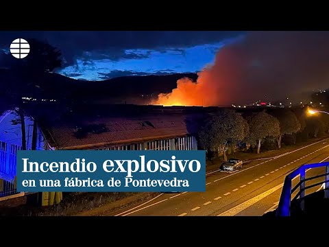 Tres heridos, uno de ellos grave, en el incendio de una fábrica de Pontevedra