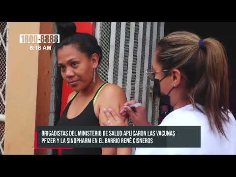 Inmunizan contra el COVID-19 a familias del barrio René Cisneros, Managua - Nicaragua