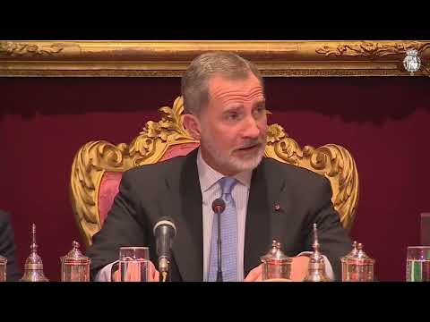 El Rey en el acto Monarquía en Democracia. El Reino Unido durante el Reinado de Isabel II 1952-2022